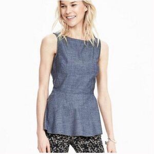 Banana Republic Chambray Denim Tank Top Peplum